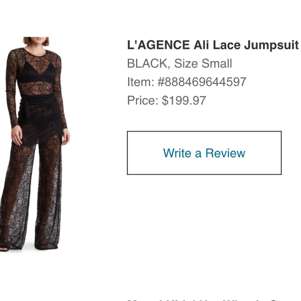 L’AGENCE lace jumpsuit
